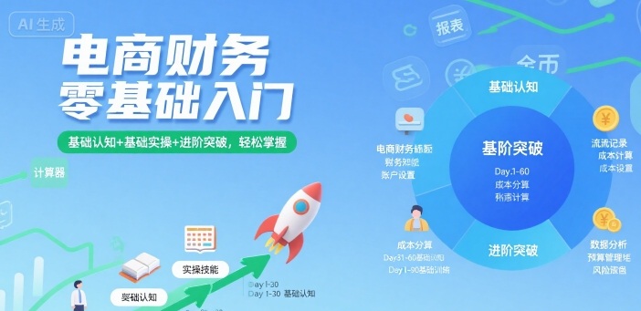 电商财务零基础入门，基础认知+基础实操+进阶突破，轻松掌握-heixxmi