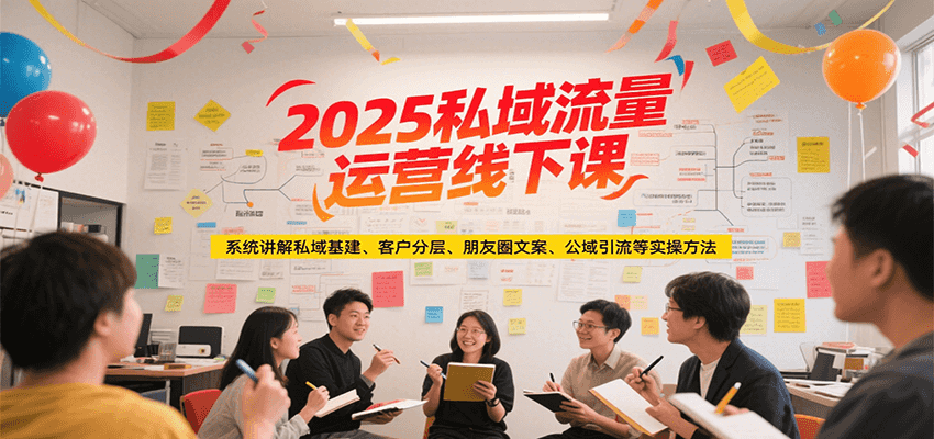 2025私域流量运营线下课，系统讲解私域基建/客户分层/朋友圈文案/公域引流等实操方法-heixxmi