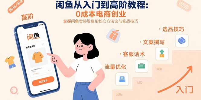 闲鱼从入门到高阶教程：0成本电商创业，掌握闲鱼卖货核心方法论与实战技巧-heixxmi
