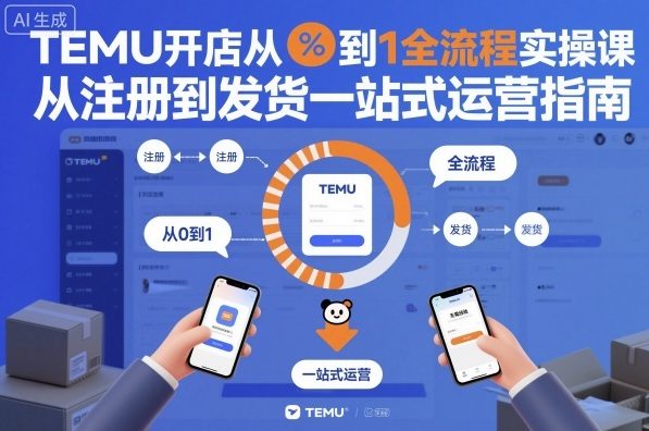 TEMU开店从0到1全流程实操课，从注册到发货一站式运营指南-heixxmi