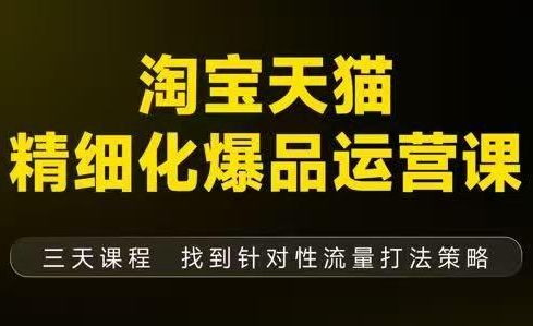 猫课子幽·淘宝天猫精细化爆品运营【音频+字幕+文档】(9月12-14杭州线下课)-heixxmi