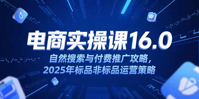 淘宝电商运营课16.0，自然搜索与付费推广攻略，2025年标品非标品运营策略-heixxmi