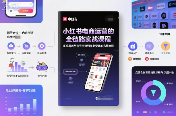 小红书电商运营的全链路实战课程，系统覆盖从账号搭建到商业变现的完整流程-heixxmi