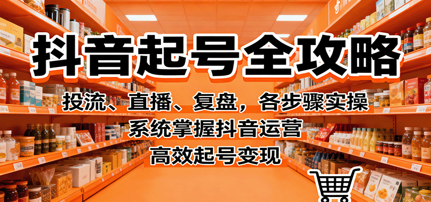抖音起号全攻略，投流、直播、复盘，各步骤实操，系统掌握抖音运营，高效起号变现-heixxmi