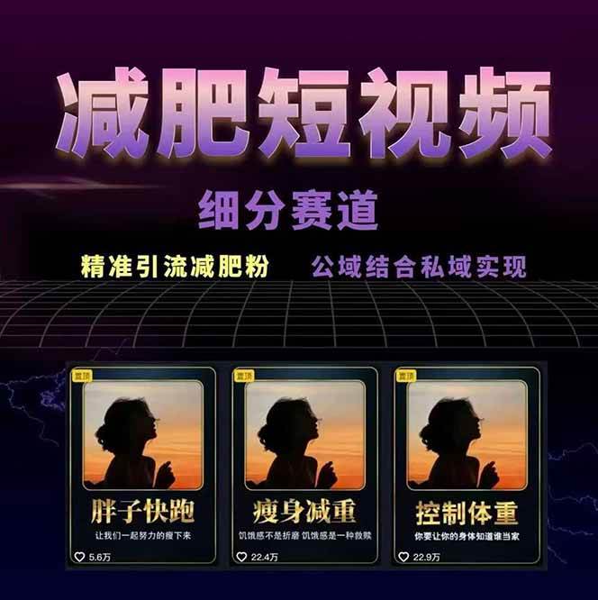 图片[2]-减肥短视频运营实战课：含素材制作、剪映教学，讲精准引流、变现设计与内容模板技巧-heixxmi