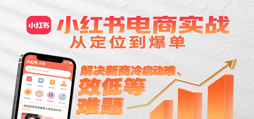 小红书电商实战，从定位到爆单解决新商冷启动难、变现效率低等难题-heixxmi