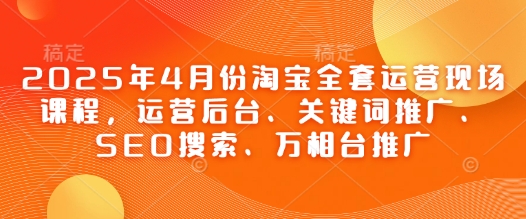 2025年4月份淘宝全套运营现场课程，运营后台、关键词推广、SEO搜索、万相台推广-heixxmi