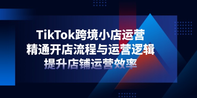 TikTok跨境小店运营，精通开店流程与运营逻辑，提升店铺运营效率-heixxmi