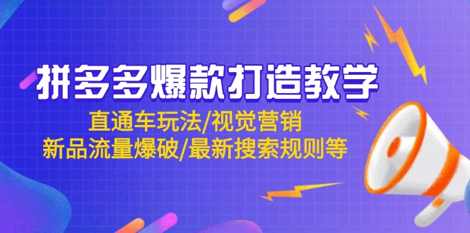 拼多多爆款打造教学：直通车玩法/视觉营销/新品流量爆破/最新搜索规则等-heixxmi