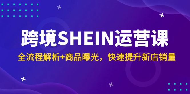 跨境SHEIN运营课，全流程解析+商品曝光，快速提升新店销量-heixxmi