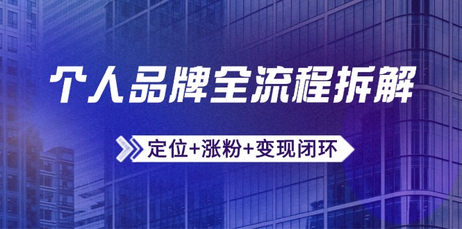 个人品牌全流程拆解：定位+涨粉+变现闭环，微信生态运营与资源整合-heixxmi