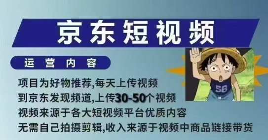京东短视频带货课，无需自己拍摄剪辑，保姆式教学，两天快速上手-heixxmi