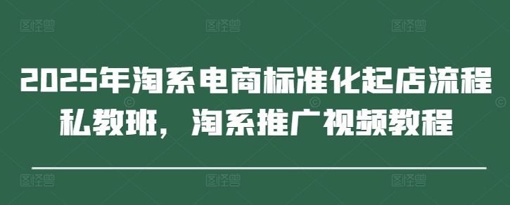 2025年淘系电商标准化起店流程私教班，淘系推广视频教程-heixxmi