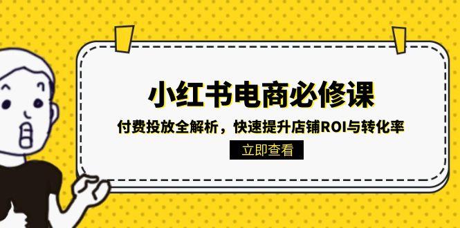 小红书电商必修课：付费投放全解析，快速提升店铺ROI与转化率-heixxmi