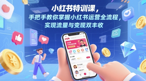 小红书特训课，手把手教你掌握小红书运营全流程，实现流量与变现双丰收-heixxmi