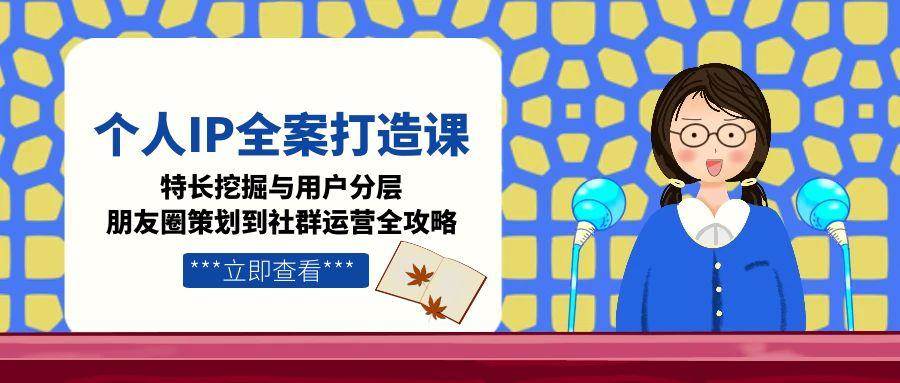 个人IP全案打造课，特长挖掘与用户分层，朋友圈策划到社群运营全攻略-heixxmi