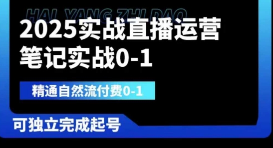 2025实战直播运营0-1，精通自然流付费0-1，可独立完成起号-heixxmi