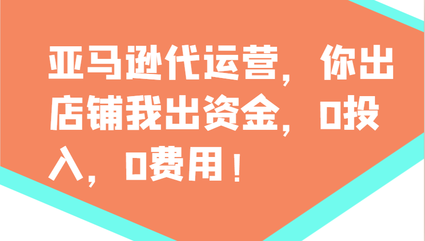 亚马逊代运营，你出店铺我出资金，0投入，0费用，无责任每天300分红，赢亏我承担-heixxmi