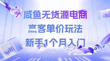咸鱼无货源电商，高客单价玩法，新手1个月入门-heixxmi