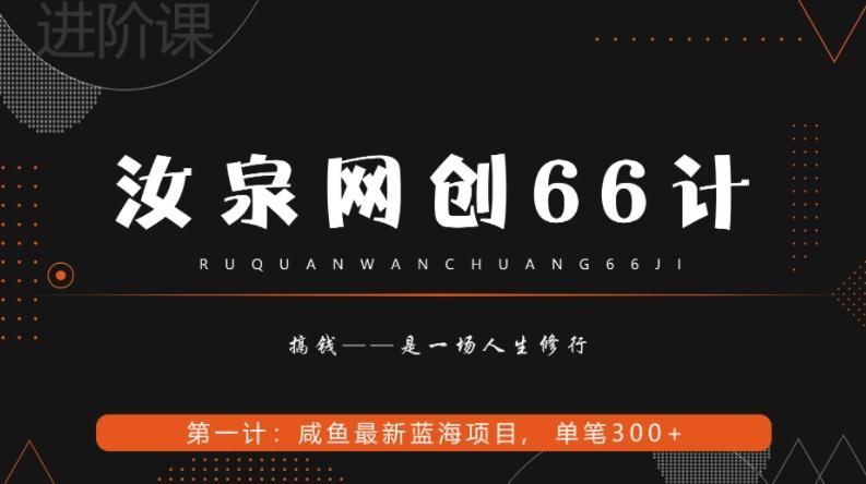 汝泉网创66计之第1计：闲鱼长期稳定项目，单笔变现300+-heixxmi