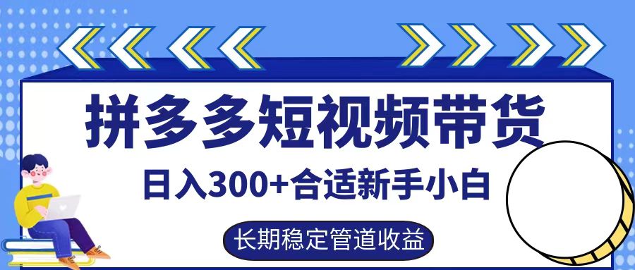 拼多多短视频带货日入300+，实操账户展示看就能学会-heixxmi