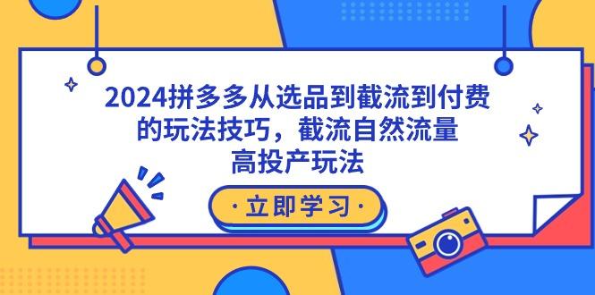 2024拼多多从选品到截流到付费的玩法技巧，截流自然流量玩法，高投产玩法-heixxmi