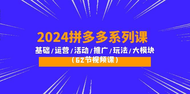 (10019期)2024拼多多系列课：基础/运营/活动/推广/玩法/大模块(62节视频课)-heixxmi