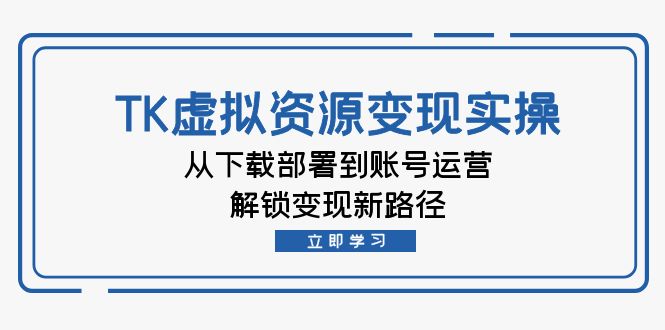 TK虚拟资料变现实操：从下载部署到账号运营，解锁变现新路径-heixxmi