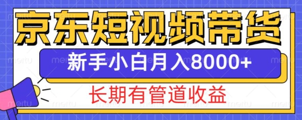 京东短视频带货新玩法，长期管道收益，新手也能月入8000+-heixxmi