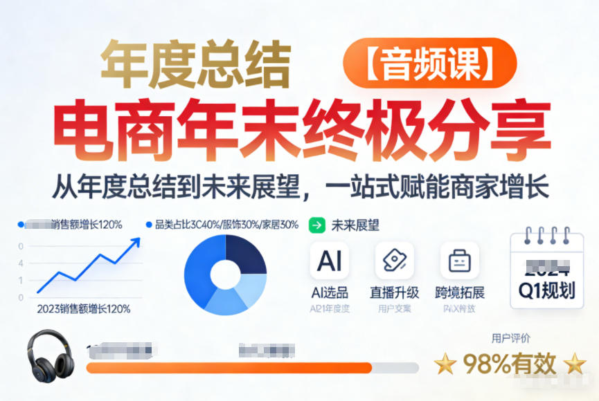 电商年未终极分享，从年度总结到未来展望，一站式赋能商家增长【音频课】-heixxmi