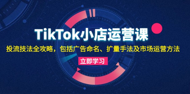 TikTok小店运营课：投流技法全攻略，包括广告命名 扩量手法及市场运营方法-heixxmi