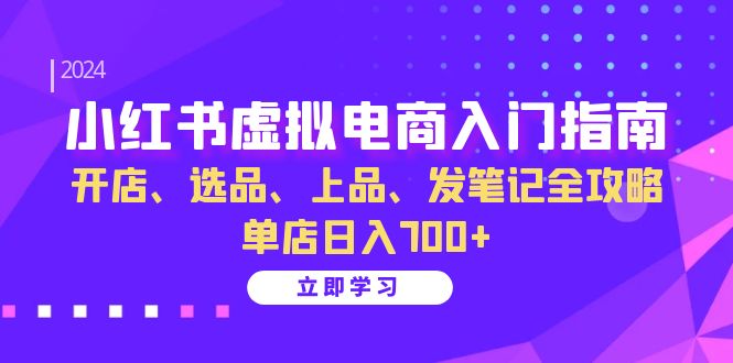 小红书虚拟电商入门指南：开店、选品、上品、发笔记全攻略 单店日入700+-heixxmi