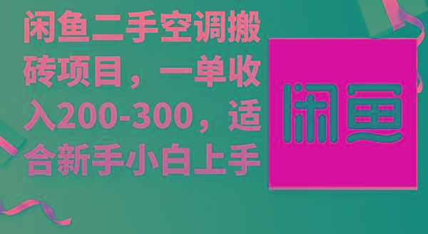(9539期)闲鱼二手空调搬砖项目，一单收入200-300，适合新手小白上手-heixxmi