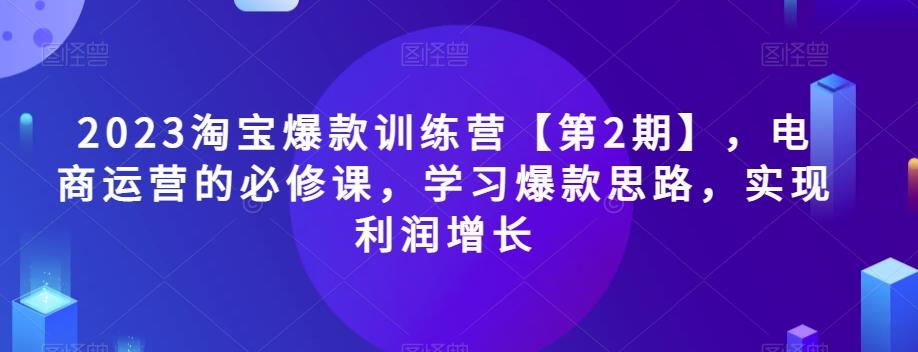 2023淘宝爆款训练营【第2期】，电商运营的必修课，学习爆款思路，实现利润增长-heixxmi