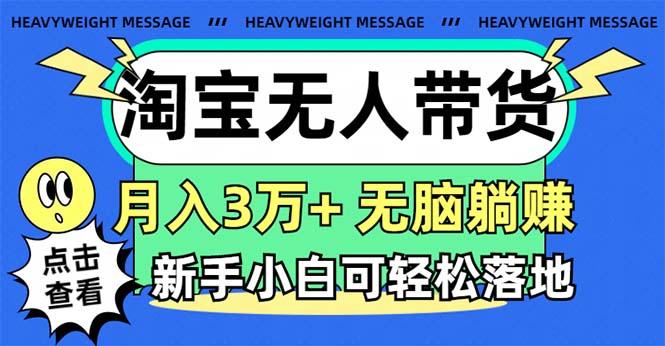淘宝无人带货3.0高收益玩法，月入3万+，无脑躺赚，新手小白可落地实操-heixxmi