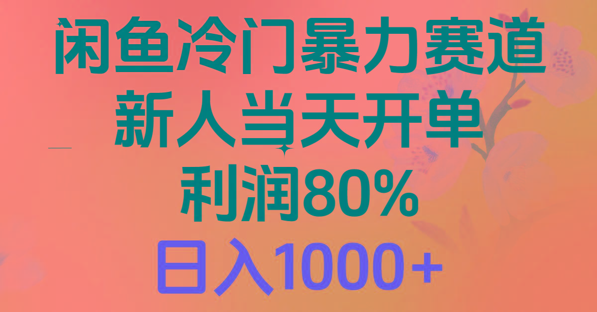 2024闲鱼冷门暴力赛道，新人当天开单，利润80%，日入1000+-heixxmi