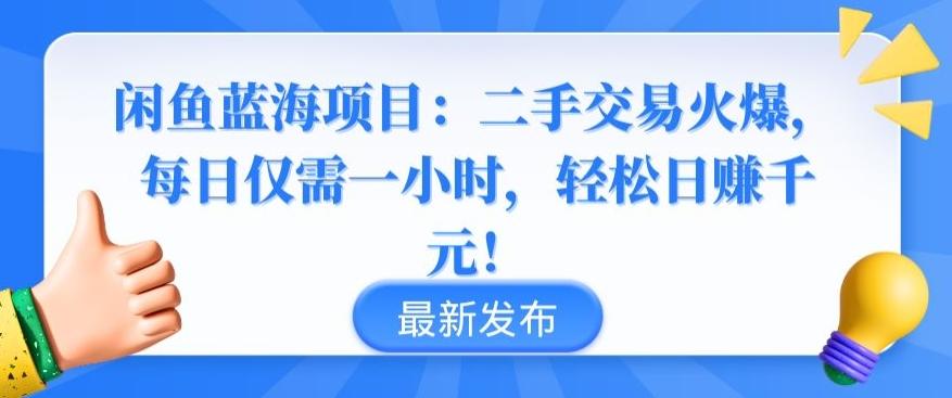 闲鱼蓝海项目：二手交易火爆，每日仅需一小时，轻松日赚千元【揭秘】-heixxmi