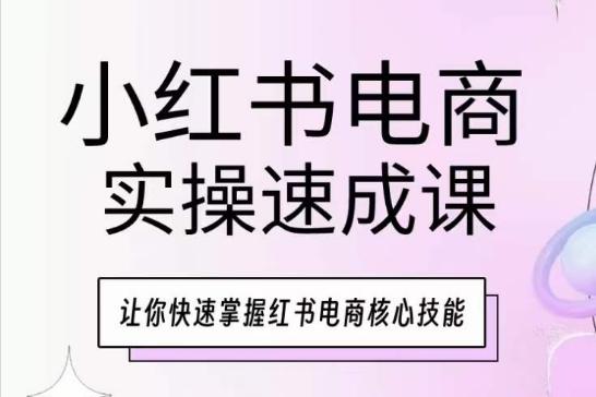 小红书电商实操速成课，让你快速掌握红书电商核心技能-heixxmi