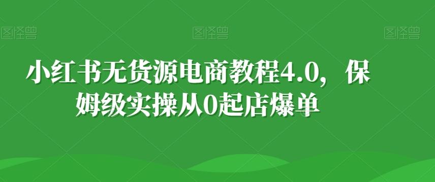 小红书无货源电商教程4.0，保姆级实操从0起店爆单【拆解】-heixxmi