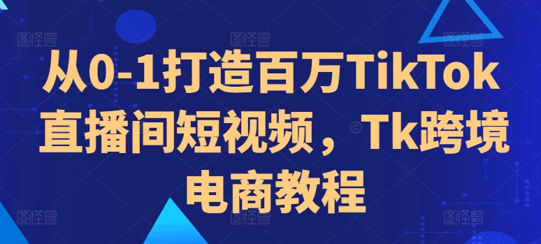 从0-1打造百万TikTok直播间短视频，Tk跨境电商教程-heixxmi