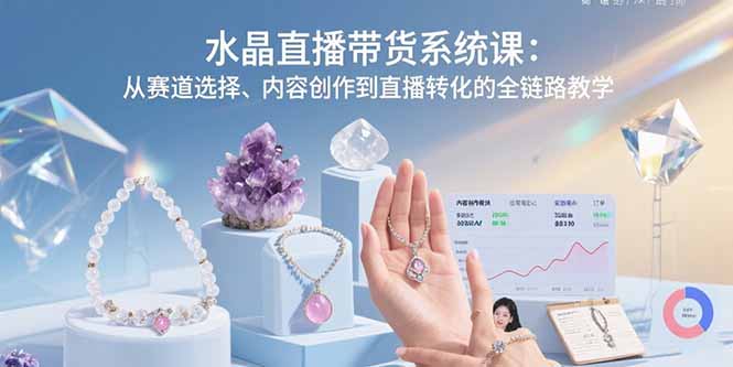 水晶直播带货系统课：从赛道选择、内容创作到直播转化的全链路教学-heixxmi