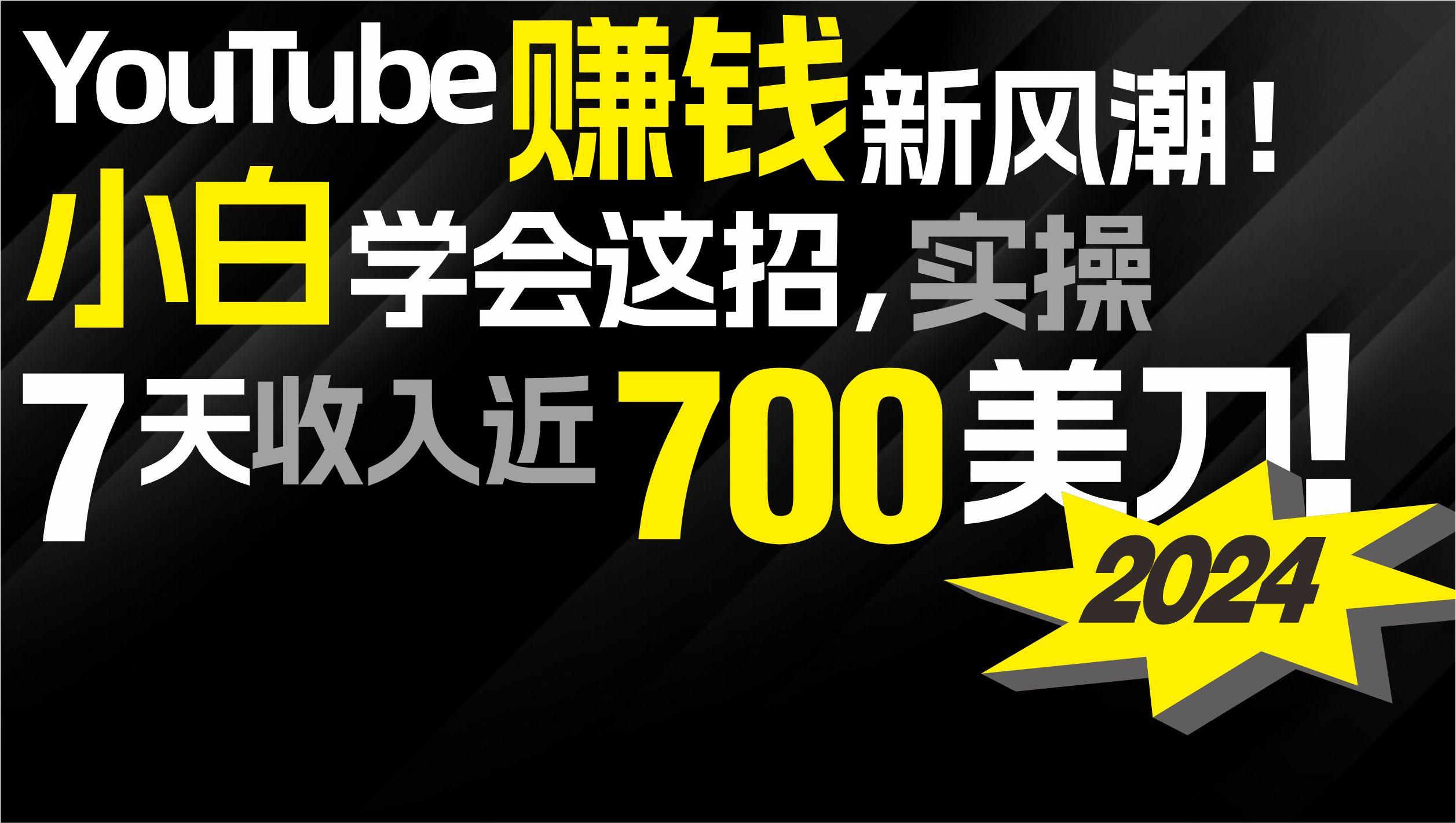 (9647期)2024 YouTube赚钱新风潮！小白学会这招，7天收入近7百美金！-heixxmi