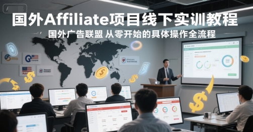 国外Affiliate项目线下实训教程，国外广告联盟从零开始的具体操作全流程-heixxmi