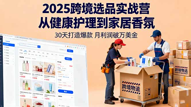2025跨境选品实战营：从健康护理到家居香氛，30天打造爆款,月利润破万美金-heixxmi