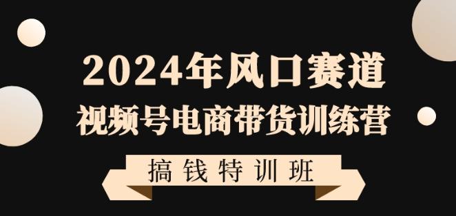 2024年风口赛道视频号电商带货训练营搞钱特训班，带领大家快速入局自媒体电商带货-heixxmi