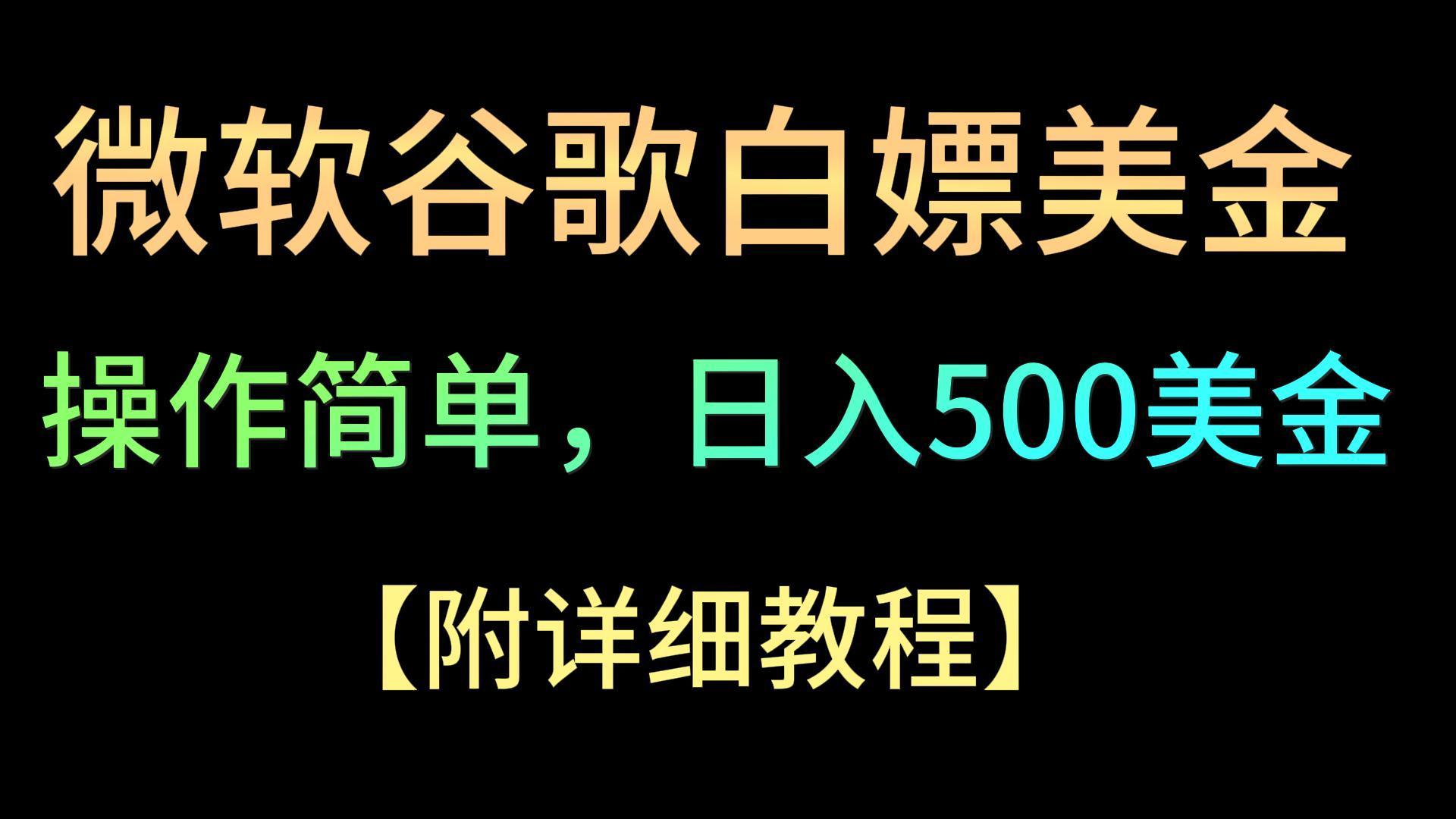 微软谷歌项目3.0，轻松日赚500+美金，操作简单，小白也可轻松入手！-heixxmi