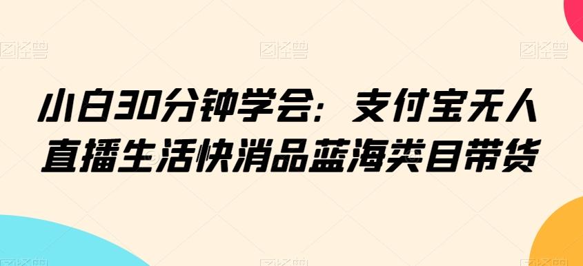 小白30分钟学会：支付宝无人直播生活快消品蓝海类目带货【揭秘】-heixxmi