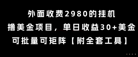 外面收费2980的挂G撸美金项目，单日收益30+美金，可批量可矩阵【揭秘】-heixxmi