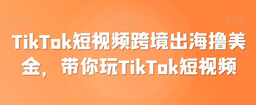 TikTok短视频跨境出海撸美金，带你玩TikTok短视频-heixxmi