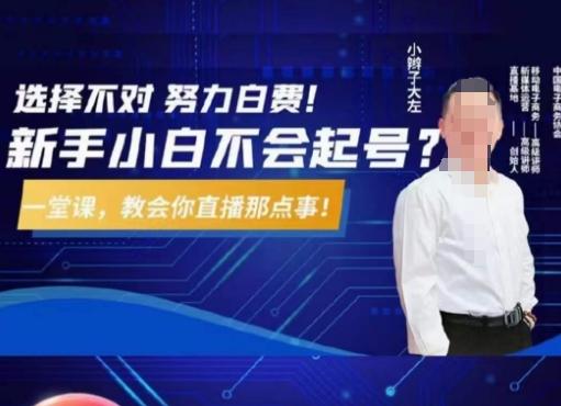 大左教您从0到1做直播带货，选择不对，努力白费，5小时课程搞定那点事，解决你起号问题-heixxmi
